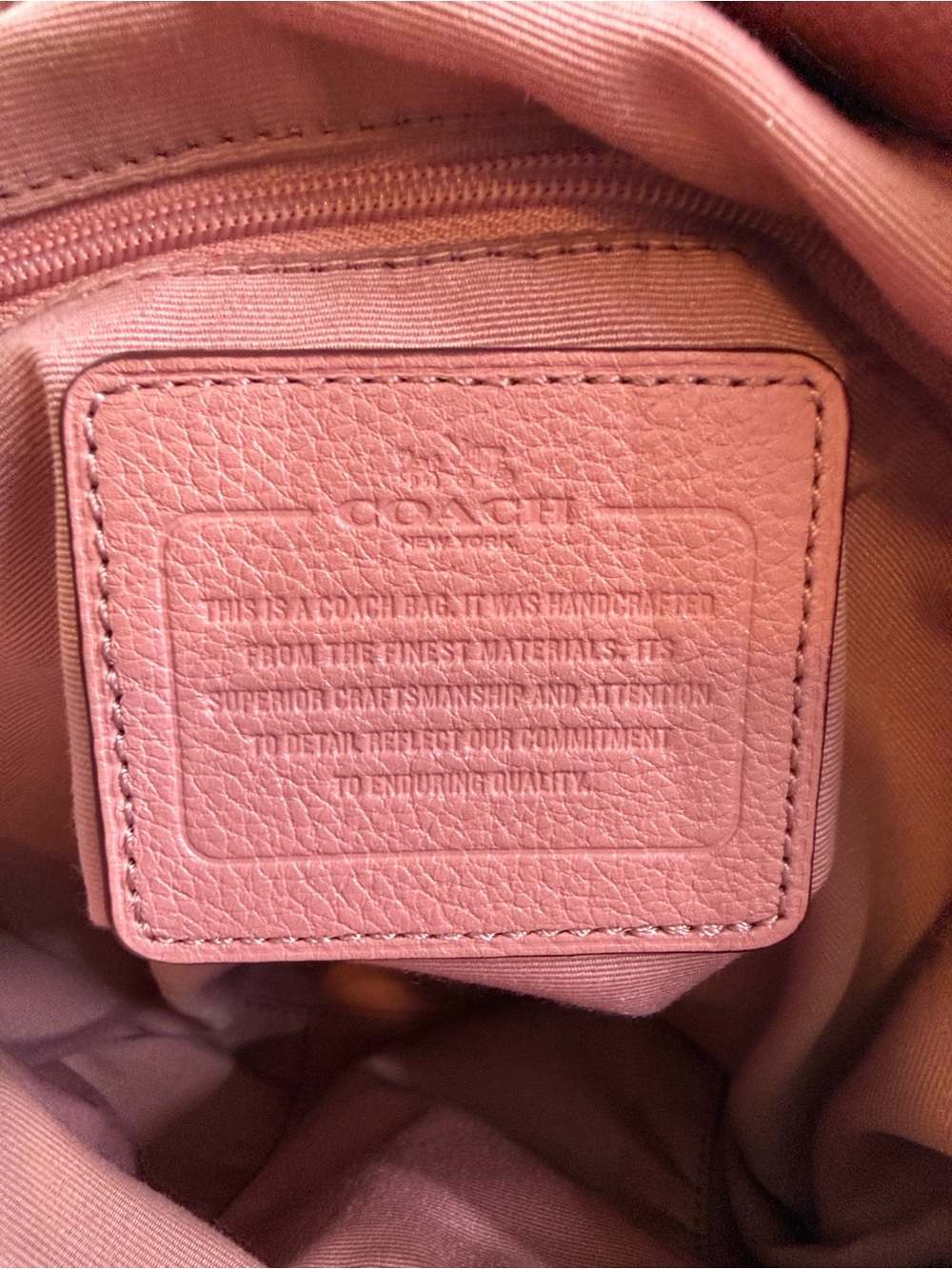 Coach Isabelle Shadow Rose Mauve Pink Pebbled Leather Crossbody Handbag F34511 - Picture 13 of 16